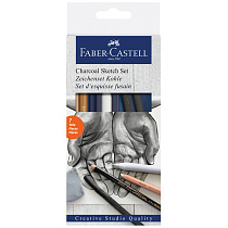 Набор угля и угольных карандашей Faber-Castell "Charcoal Sketch" 7 предметов, картон. упаковка