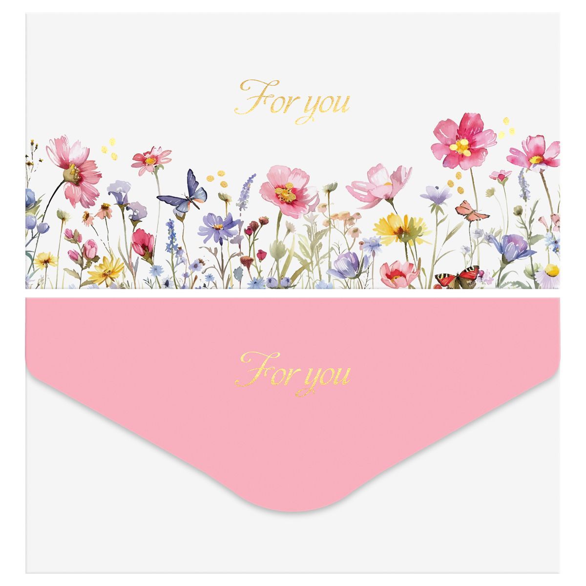 Конверт для денег MESHU "For you", 85*164мм, soft-touch, фольга