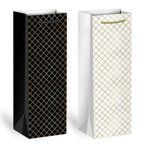 Пакет подарочный под бутылку (1 штука), 13х9x36 см (B), "Leather Bottle Bag", ассорти, ЗОЛОТАЯ СКАЗКА, 700802
