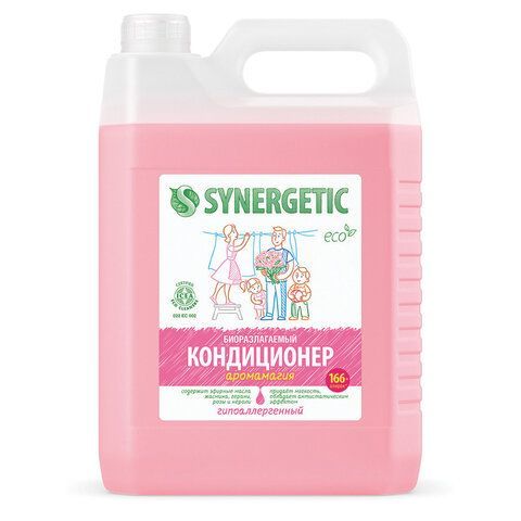 Кондиционер-ополаскиватель для белья 5 л SYNERGETIC "Аромамагия", гипоаллергенный, концентрат, 110500 