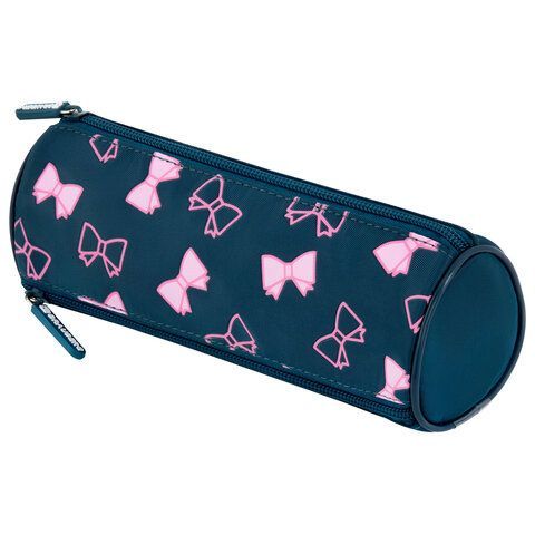 Пенал мягкий BRAUBERG, 3 отделения, нейлон, 21х7х7 см, Elegant bow, 273581