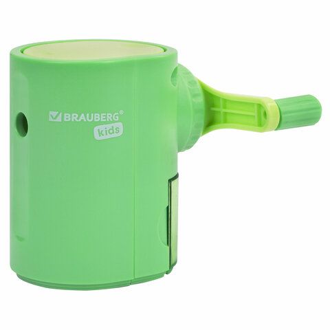 Точилка механическая BRAUBERG KIDS, для простых и цветных карандашей, корпус мятный, крепление к столу, 272003