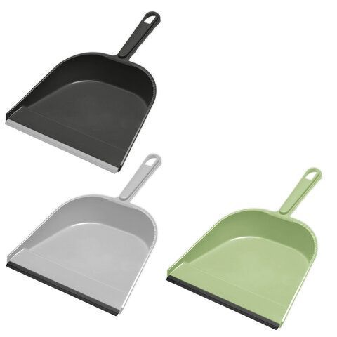 Совок для мусора, низкая ручка, с резиновой кромкой, ширина 23 см, пластик, цвет ассорти, YORK, 61020