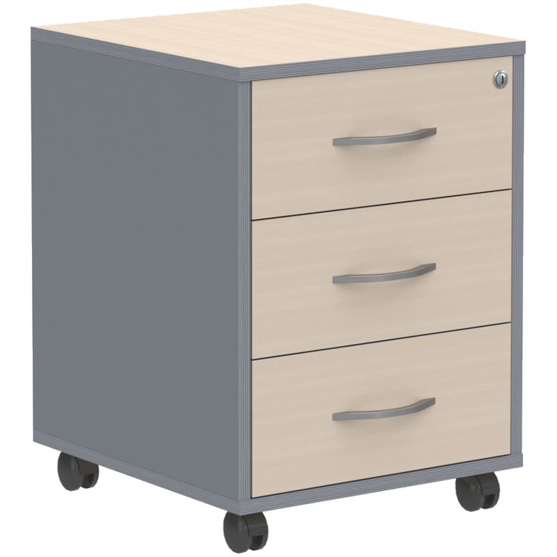 Тумба подкатная с фолдингом Skyland Imago/Клен Металлик, 412*450*556, ТМ-3 (2 Упак. места)