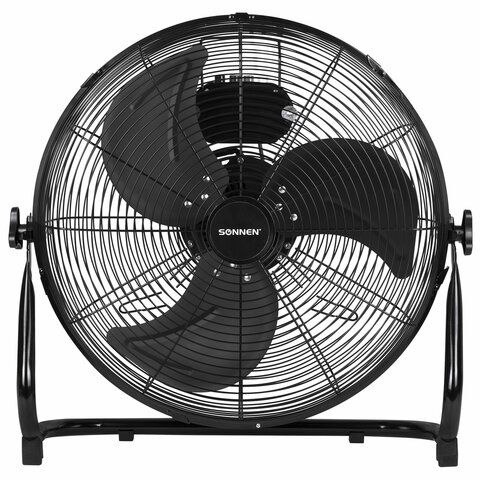 Вентилятор напольный ПОВЫШЕННОЙ МОЩНОСТИ SONNEN FE-45A, d=45см, 120Вт, 3 скорости, черный, 455734