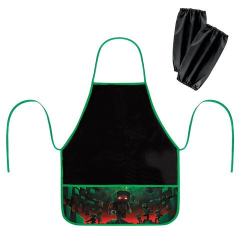 Фартук с нарукавниками для уроков труда BRAUBERG, 3 кармана, 46x54 см, Night warrior, 273640