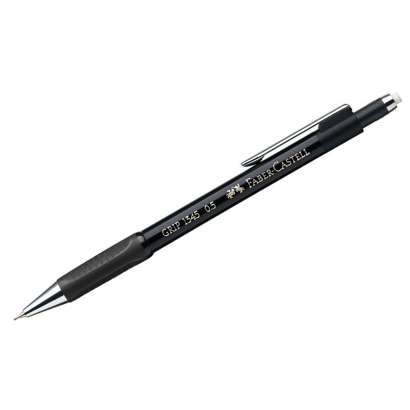 Карандаш механический Faber-Castell "Grip 1345" 0,5мм, B, грип, с ласт., автоподача грифеля, черный Карандаш механический Faber-Castell "Grip 1345" 0,5мм, B, грип, с ласт., автоподача грифеля, черный