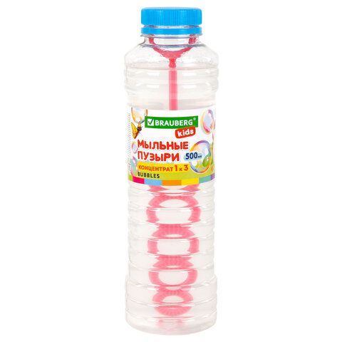 Мыльные пузыри, КОНЦЕНТРАТ 1 к 3, 500 мл, индивидуальная упаковка, BRAUBERG KIDS, 666209