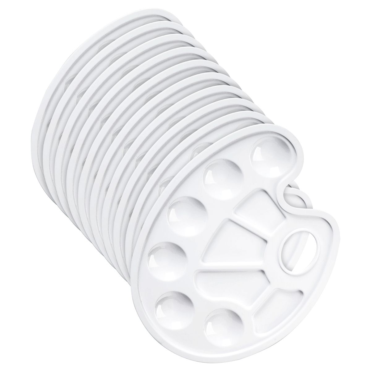 Палитра художника Гамма, 10 ячеек, пластик, 10 шт., белая