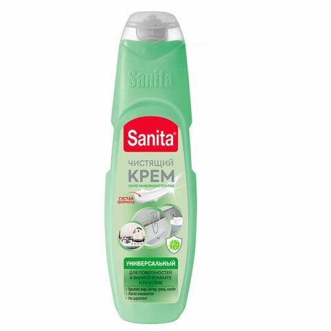 Чистящее средство универсальное крем 600г SANITA "Зеленый чай и лайм", 22949 