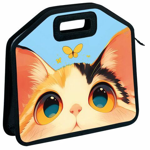 Папка-сумка ЮНЛАНДИЯ, 1 отделение, фетровые ручки, 34х30х11 см, Cute catcher, 273379