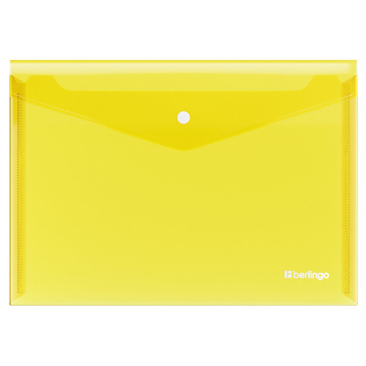 Папка-конверт на кнопке Berlingo "No Secret", А4, 200мкм, желтая