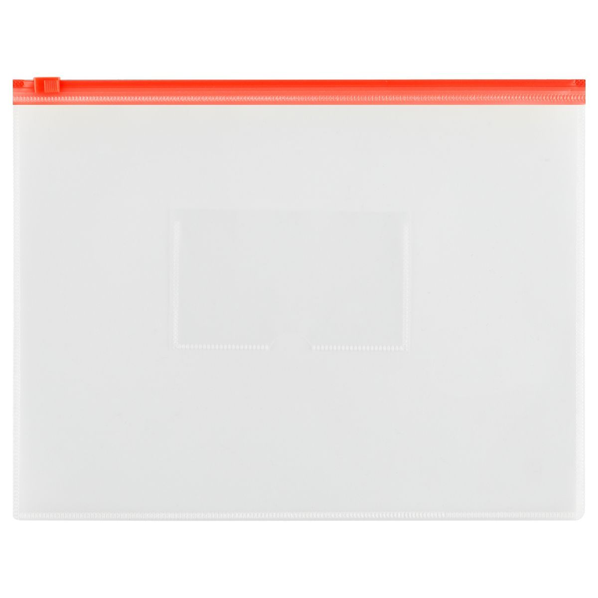 Папка-конверт на zip-молнии СТАММ А5, полипропилен, 150мкм, прозрачная, карман, молния красная