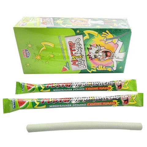 Жевательная резинка с кислой пудрой "Мистер удлинитель", арбуз, 18 г, КАНДИ КЛАБ, GUM044-1