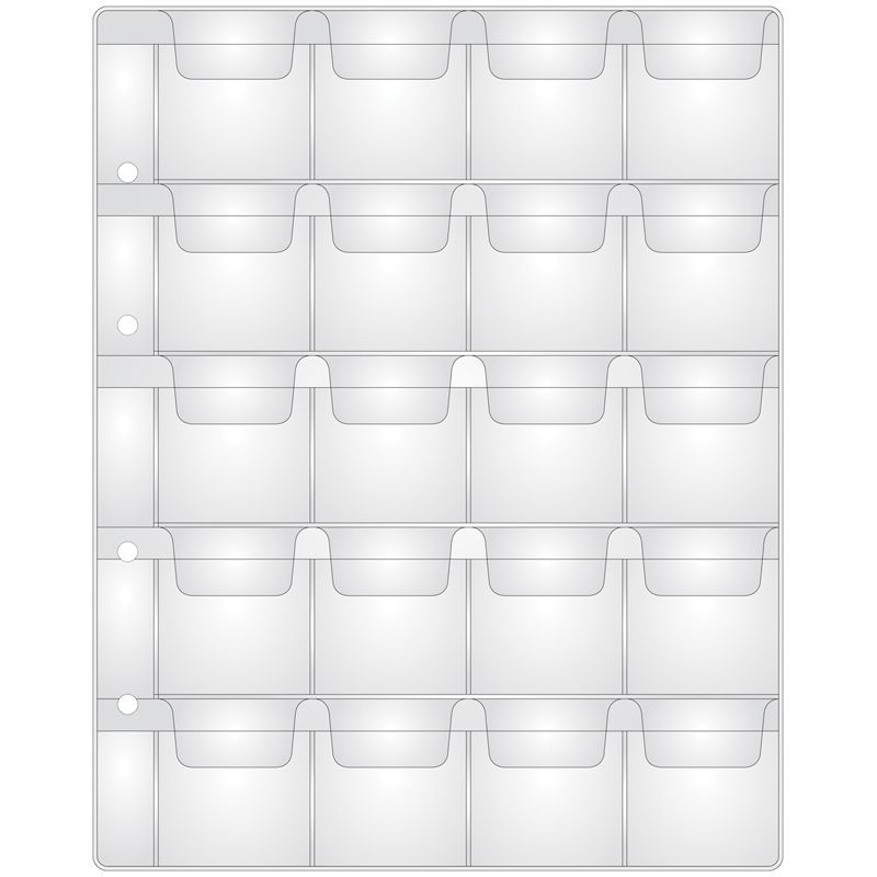 Лист для альбома OfficeSpace "Optima" на 20 монет 42*45, 120мкм