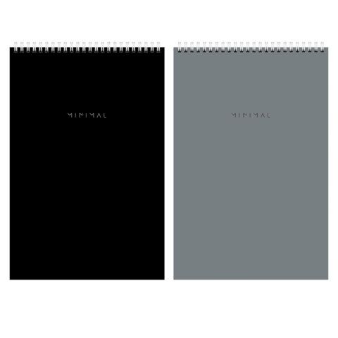 Блокнот ДЭК А4 198х297 мм, 80 л., КОМПЛЕКТ 2 шт., гребень, подложка, BRAUBERG "Minimal Classic", 116452