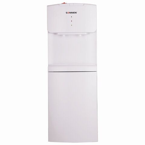 Кулер водораздатчик БЕЗ НАГРЕВА И ОХЛАЖДЕНИЯ, SONNEN FS-02N, напольный, 2 крана, белый, 454995