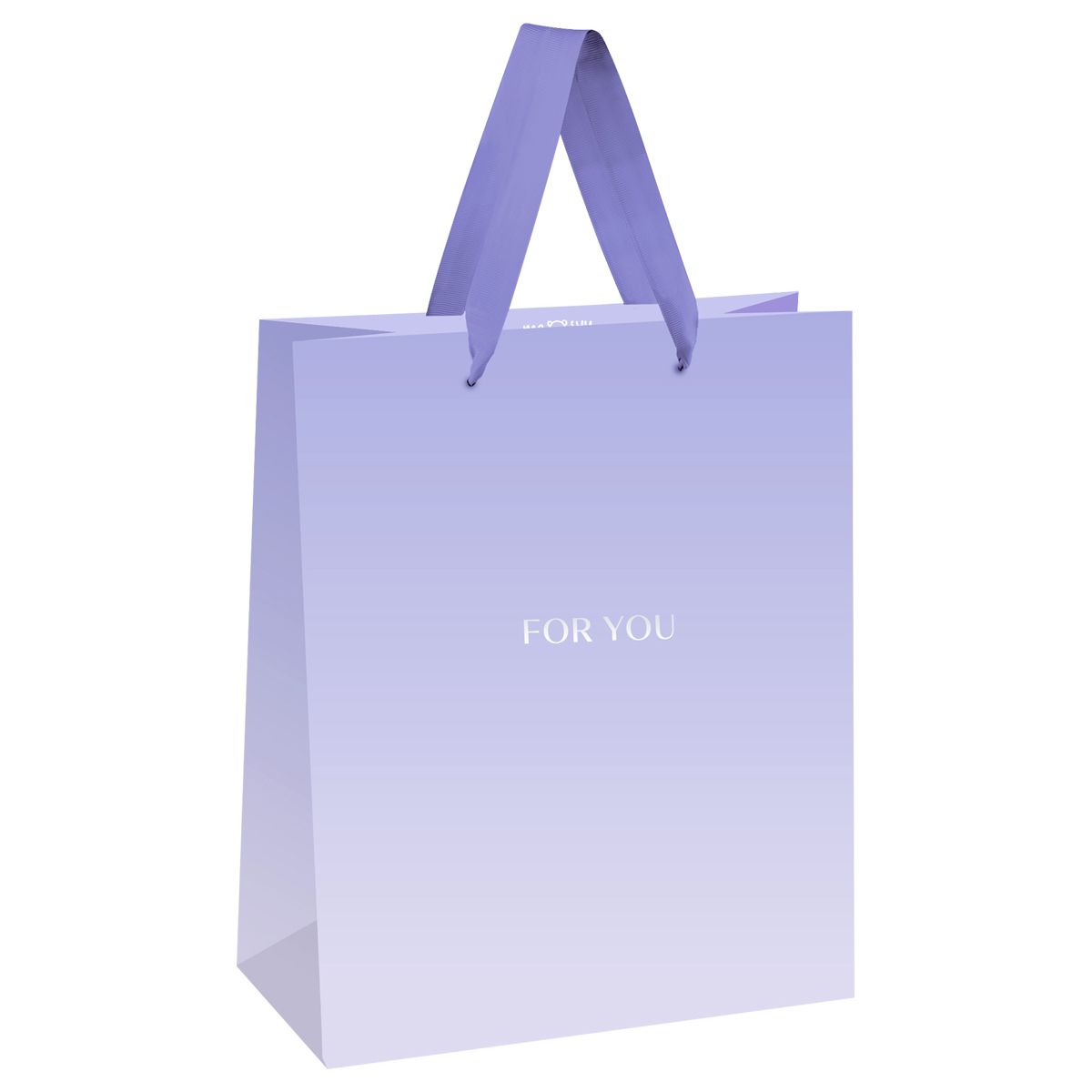 Пакет подарочный 18*23*10см MESHU "For you. Purple", фольга, матовая ламинация