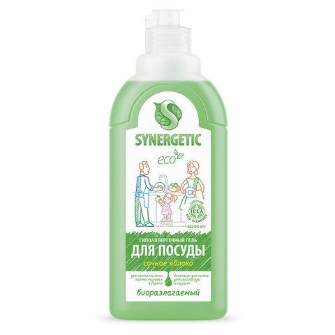 Гель для мытья посуды антибактериальный 500 мл, SYNERGETIC "Яблоко", 103052 
