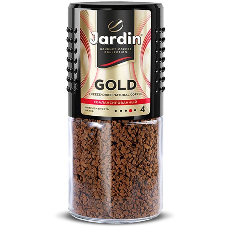 Кофе растворимый Jardin "Gold", сублимированный, стеклянная банка, 190г