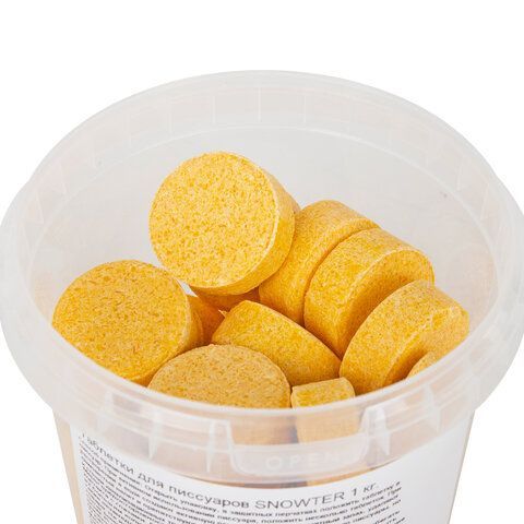 Таблетки для писсуаров 1 кг, SNOWTER (Сноутер), дезодорирующие, ведерко, 4602083001422 