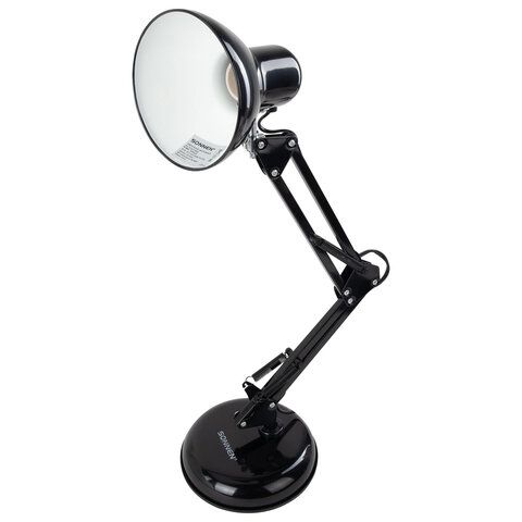 Настольная лампа-светильник SONNEN TL-005, подставка, 40 Вт, Е27, черный, высота 50 см, 237646