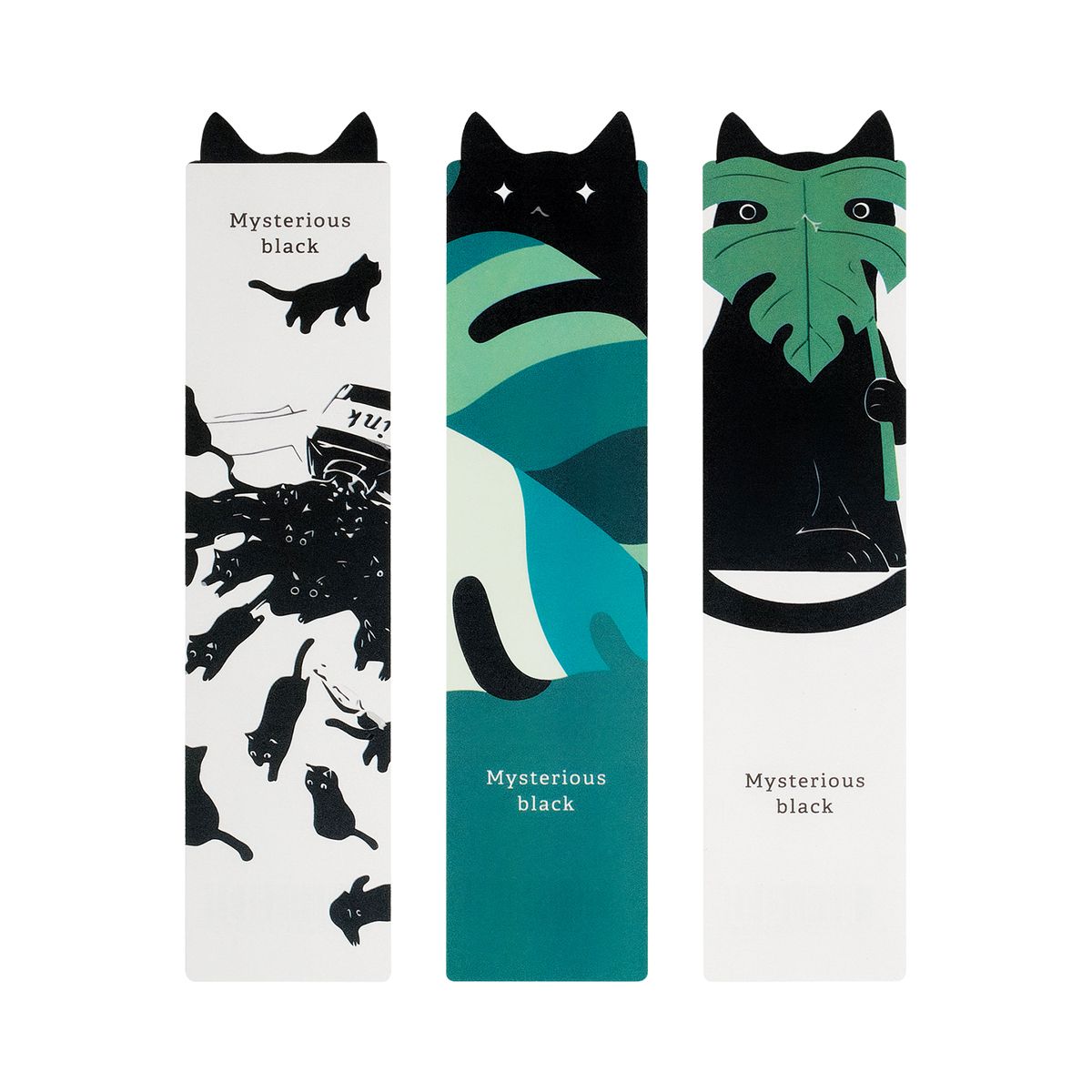 Закладки для книг, 3шт., 40*180мм, MESHU "Cat ink"