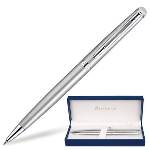 Ручка подарочная шариковая WATERMAN "Hemisphere Stainless Steel CT", серебристый корпус, палладиевое покрытие, синяя, S0920470 Ручка подарочная шариковая WATERMAN "Hemisphere Stainless Steel CT", серебристый корпус, палладиевое покрытие, синяя, S0920470