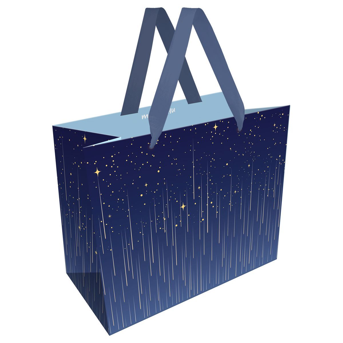 Пакет подарочный 23*18*10см MESHU "Star rain", фольга, матовая ламинация