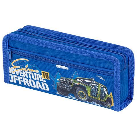 Пенал ЮНЛАНДИЯ ЮНИОР, 2 отделения, полиэстер, Offroad, 21х8х6 см, 273813