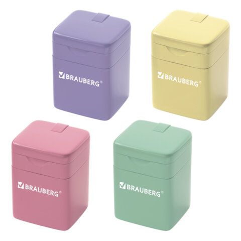 Точилка кросс-серия PASTEL, с контейнером, корпус ассорти, BRAUBERG, 273255