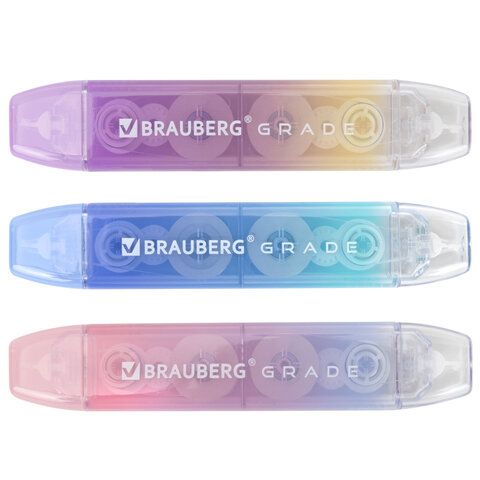 Корректирующая лента двусторонняя BRAUBERG "GRADE PASTEL", 5 мм x 10 м, корпус ассорти, блистер, 273025 Корректирующая лента двусторонняя BRAUBERG "GRADE PASTEL", 5 мм x 10 м, корпус ассорти, блистер, 273025