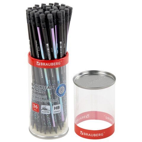 Карандаш чернографитный BRAUBERG "CATS, 1 шт, HB, с ластиком, 182020