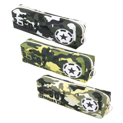 Пенал мягкий ПИФАГОР, 1 отделение, ПВХ, ассорти Camouflage, 20х7х4 см, 273828