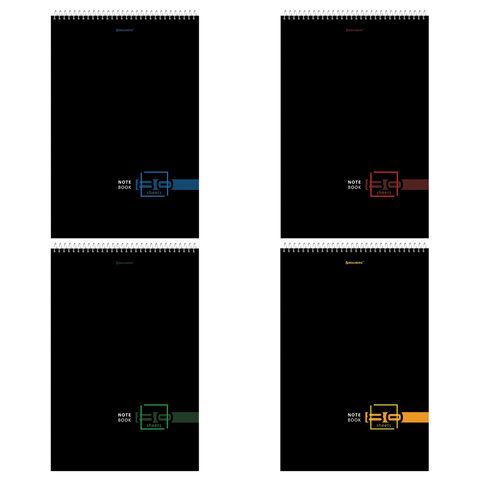 Блокнот БОЛЬШОЙ ФОРМАТ (198х297 мм) А4, 80 л., гребень, жесткая подложка, клетка, BRAUBERG, "Dark", 114355