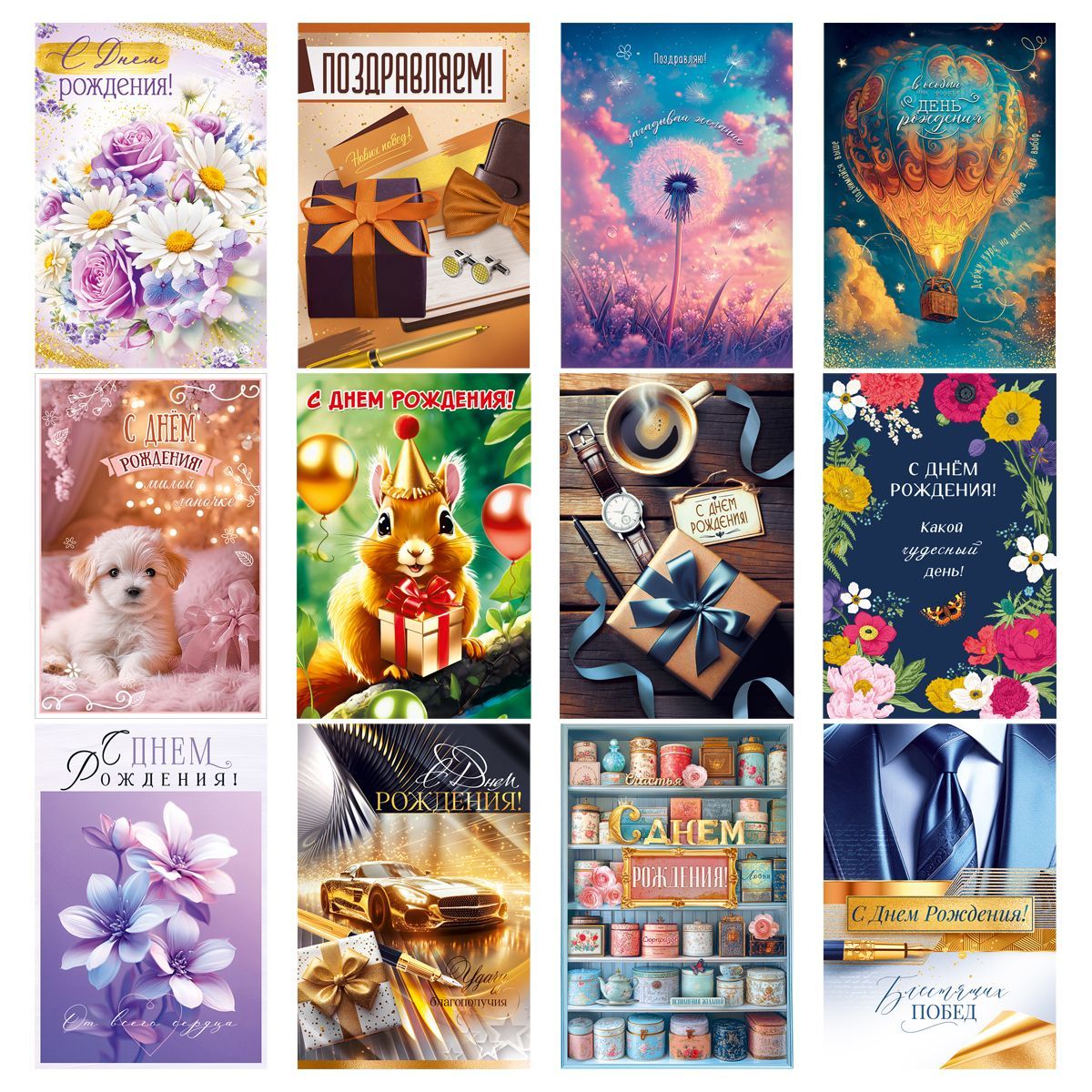 Открытка Горчаков ГК "Ассорти №17", 122*182мм, 12 дизайнов