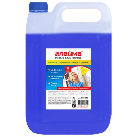 Средство для мытья стекол и зеркал 5 л, LAIMA PROFESSIONAL, 601610 
