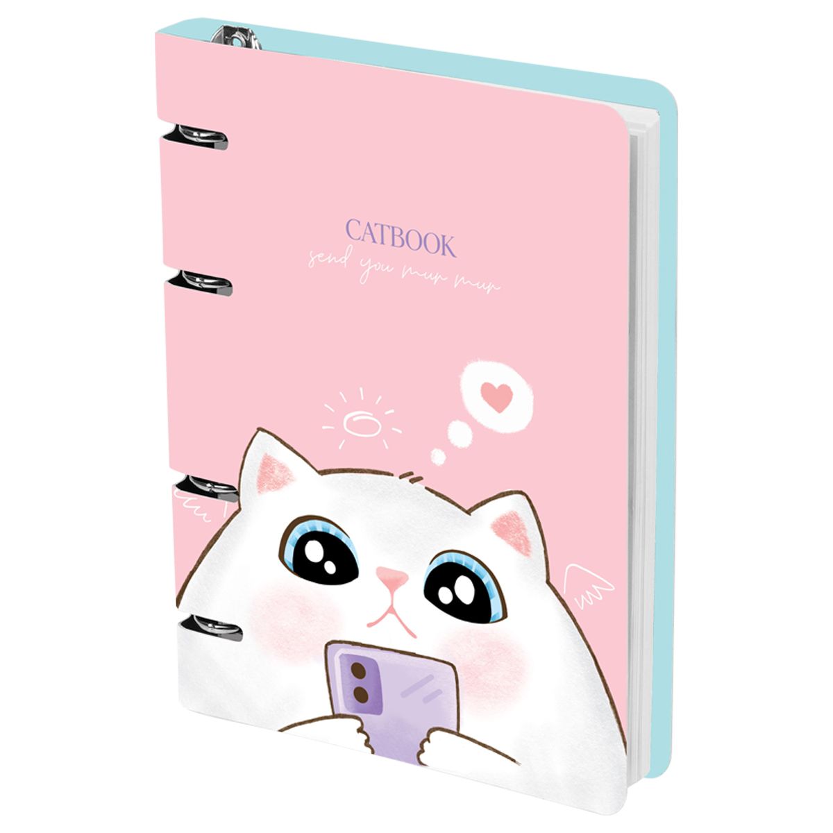 Тетрадь на кольцах А5, 100л., MESHU "Cat book", картон, матовая ламинация, выборочный УФ-лак Тетрадь на кольцах А5, 100л., MESHU "Cat book", картон, матовая ламинация, выборочный УФ-лак