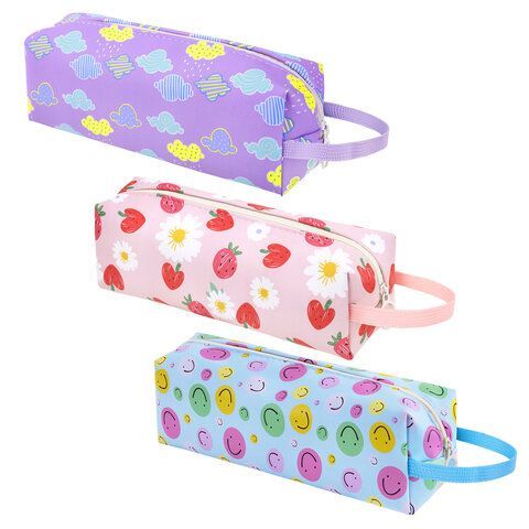Пенал мягкий ПИФАГОР, 1 отделение, с ручкой, ПВХ, ассорти Patterns, 21х9х6 см, 273827