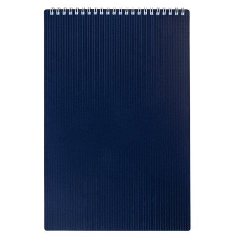 Блокнот БОЛЬШОЙ ФОРМАТ А4, 80 л., гребень, обложка пластик "VELVET", клетка, HATBER, синий, 081279, 80Б4В1гр_01609