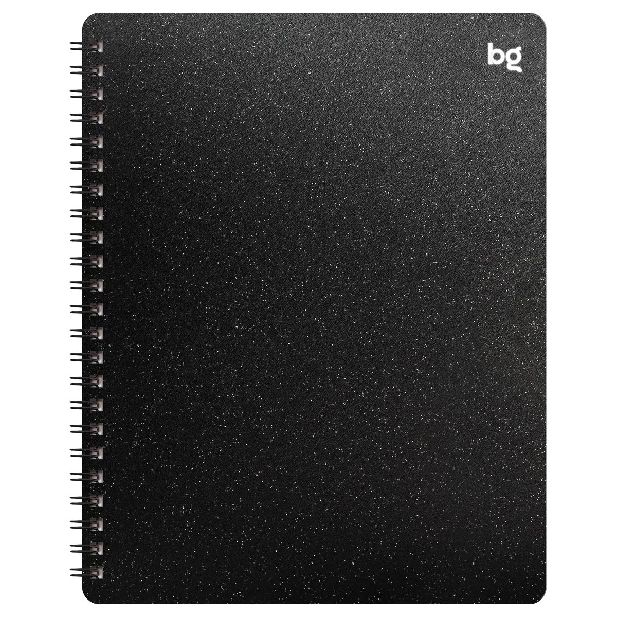 Тетрадь 48л. А5 клетка на гребне BG "Glitter", пластиковая обложка, черный
