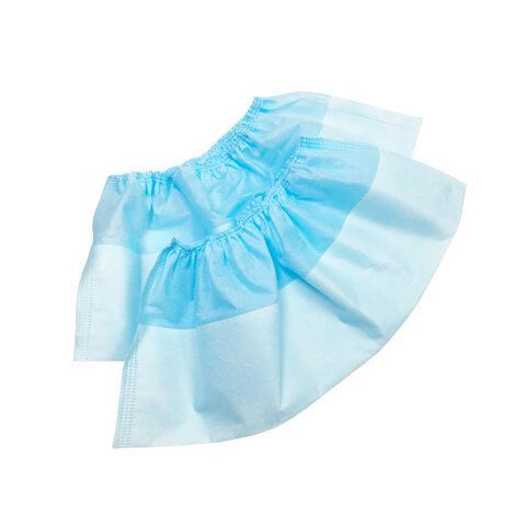 Бахилы ламинированные, КОМПЛЕКТ 500 шт., 38х16 см, спанбонд + ПВД, 100 мкм, 13 г, голубые, ELEGREEN, ПВД-50/2р-Г-Б