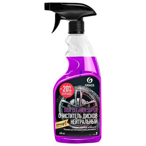 Очиститель колесных дисков 600 мл, GRASS DISK CLEANER SUPER, нейтральный, распылитель, 110405 