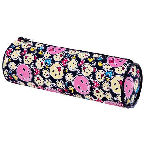 Пенал-тубус ПИФАГОР, мягкий, "SMILE", 20х7 см, 229268