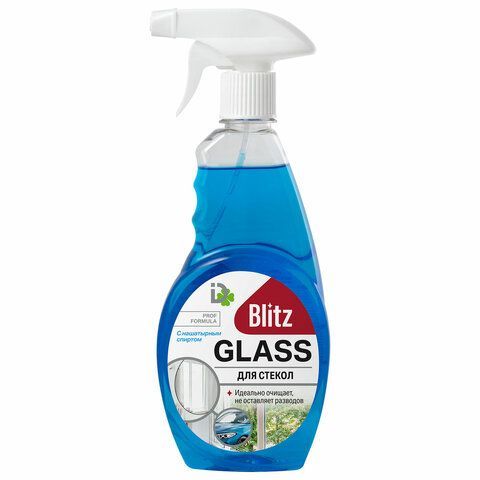 Средство для мытья стекол и зеркал с нашатырным спиртом 500 мл, BLITZ, рыспылитель, 9000004 