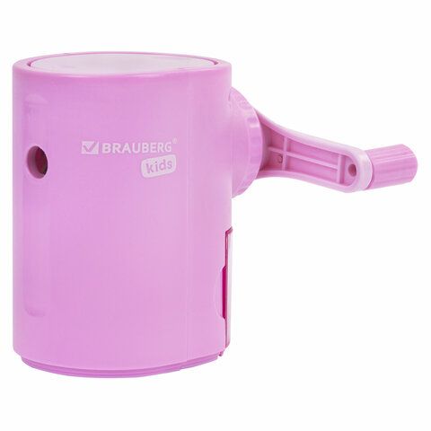 Точилка механическая BRAUBERG KIDS, для простых и цветных карандашей, корпус лавандовый, крепление к столу, 272004