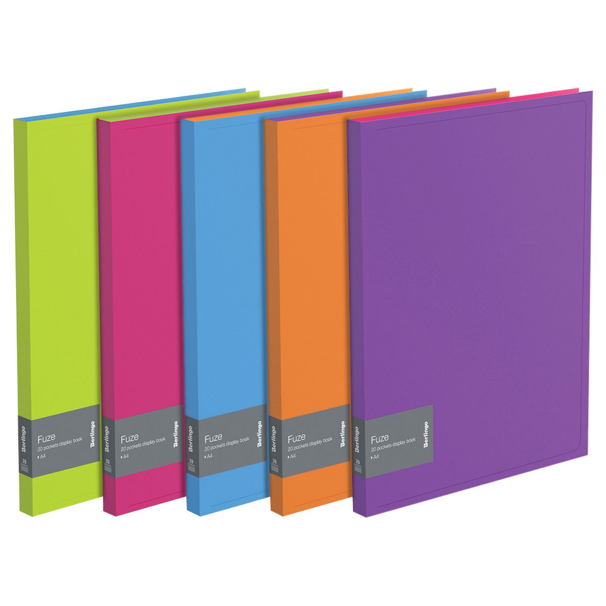 Папка с 20 вкладышами Berlingo "Fuze", 14мм, 600мкм, АССОРТИ