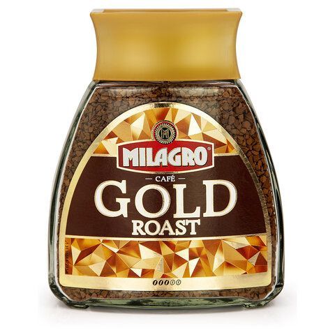 Кофе растворимый MILAGRO "Gold Roast" 190 г, стеклянная банка, сублимированный, 15003