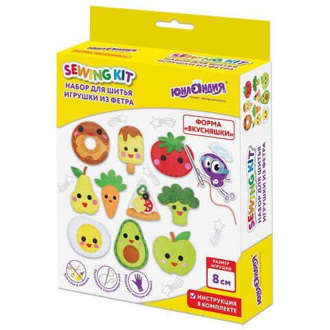 Набор для шитья игрушки из фетра "Вкусняшки", 10 игрушек, ЮНЛАНДИЯ, 664734