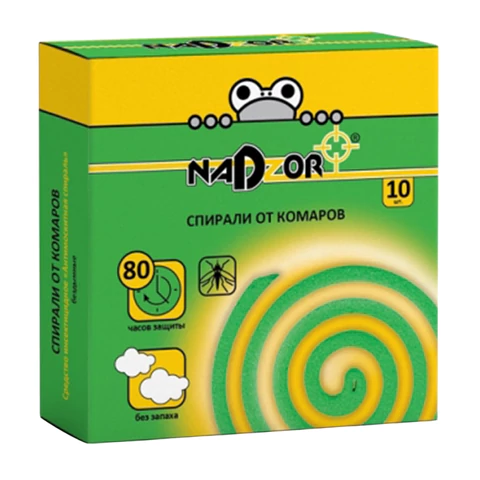 Спирали от комаров бездымные 10шт NADZOR, 22664 
